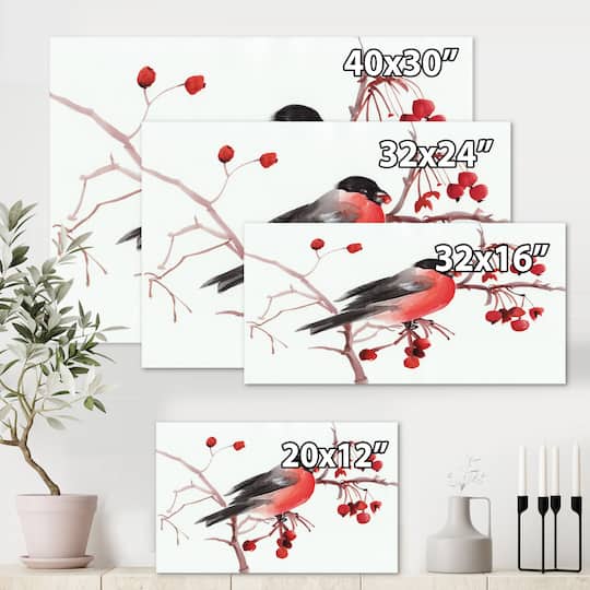 Designart - Bullfinch Bird On A Branch
